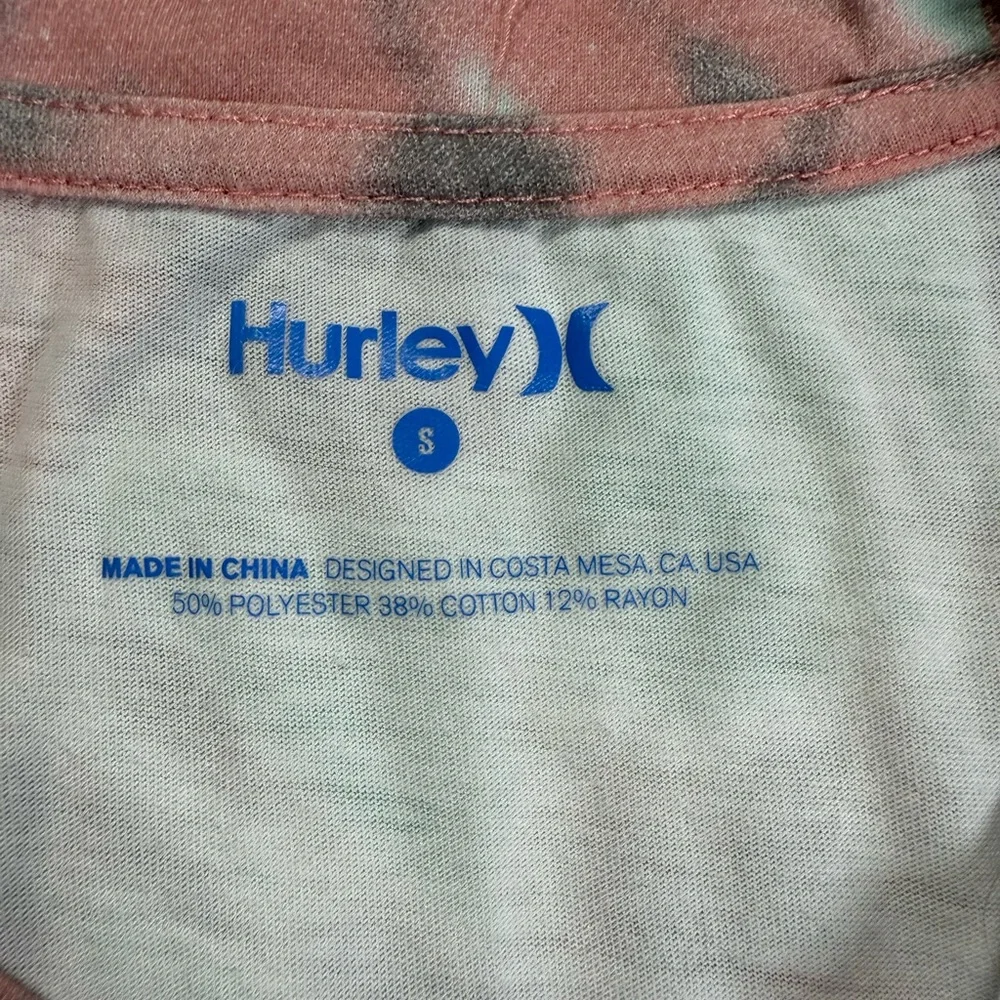 Hurley Tie-Dye Sleeveless T-Shirt Dress - Coral and Mint Size Small - Picture 3 of 7